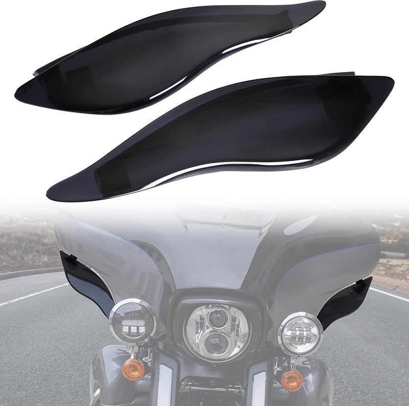 VEISUTOR Motorcycle Adjustable Air Deflector Fairing Side Wings Windshield Adjustable Wind Deflectors Fairing Side Shield for Harley Davidson Electra Glide Street Glide Trike 2014-2024 Accessories - Image 1